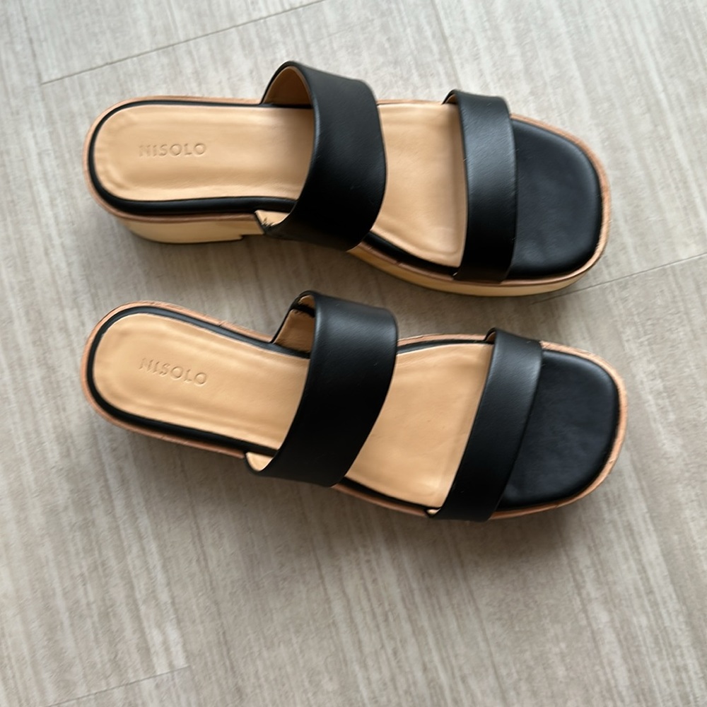 Anthropologie Nisolo Heeled Clog Sandals Worn Once